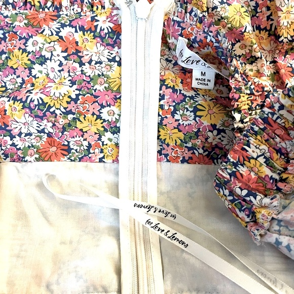 For Love & Lemons Libby Floral Mini Dress Vintage Inspired Women's Size Medium - Picture 9 of 11